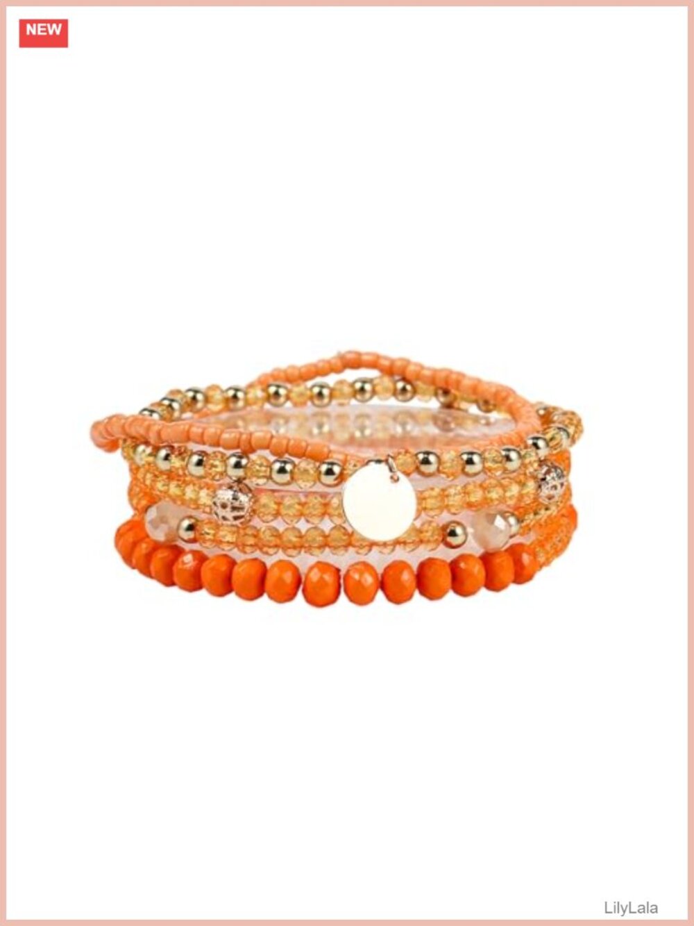 Multilayer Boho Beaded Stackable Bracelet Set Acrylic Elastic Summer Beach